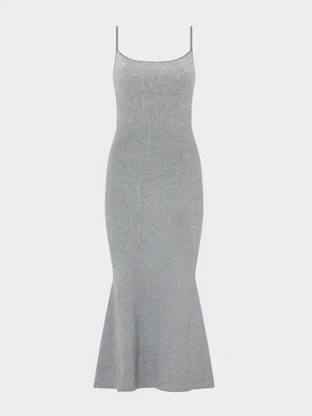 Ricky Metallic Rhinestone Midi Dress
